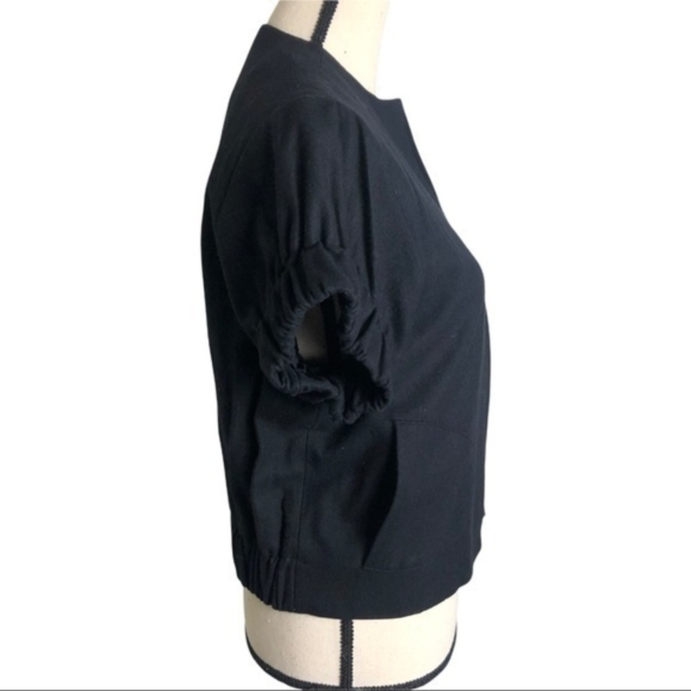Echo Black Wool Blend Short Sleeve Cropped Jacket Size S/M - Picture 3 of 9